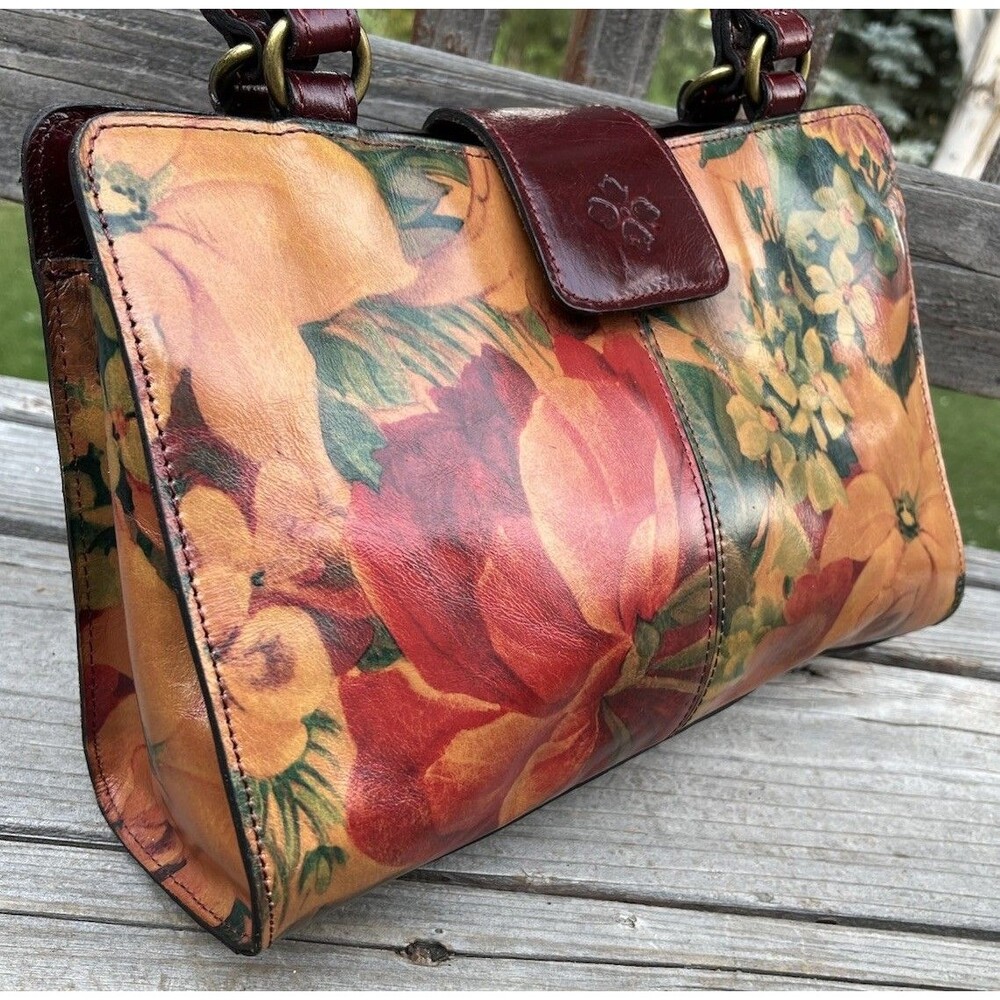 Patricia Nash Rienzo Floral Leather Satchel Shoulder Bag Multicolor - Picture 5 of 16
